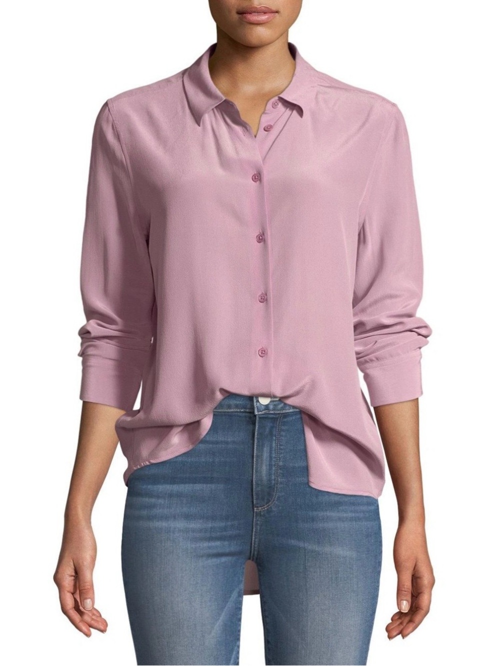 Uniqlo Soft Pink Button-Front Relaxed Shirt